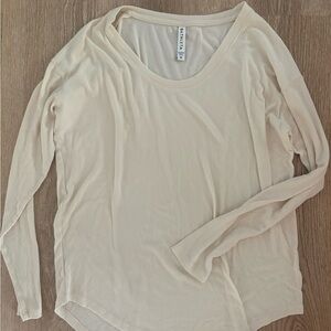 Athleta Cream Long Sleeve Tee